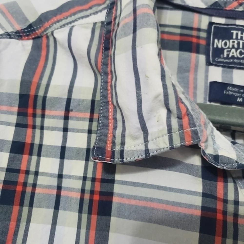 The North Face stain plaid navy